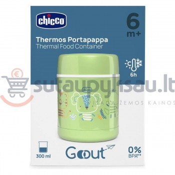 Chicco Go Out maisto termosas, 300 ml, žalias Chicco Go Out maisto termosas, 300 ml, žalias